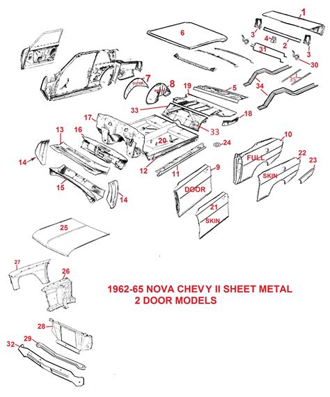 64 nova sheet metal|62 65 nova body parts.